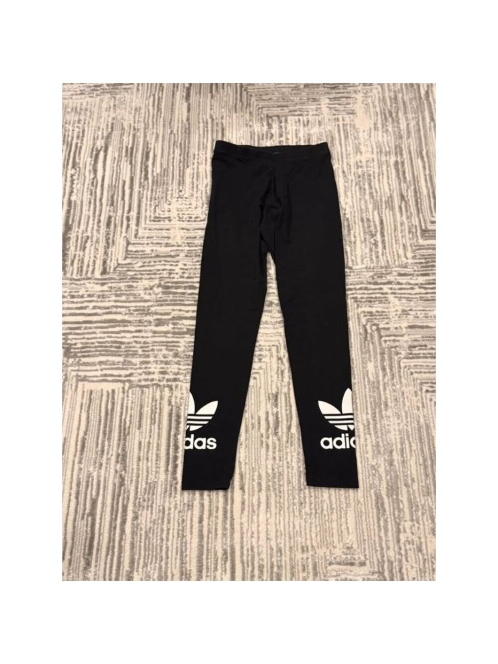 Adidas women's small black/white full-length leggings